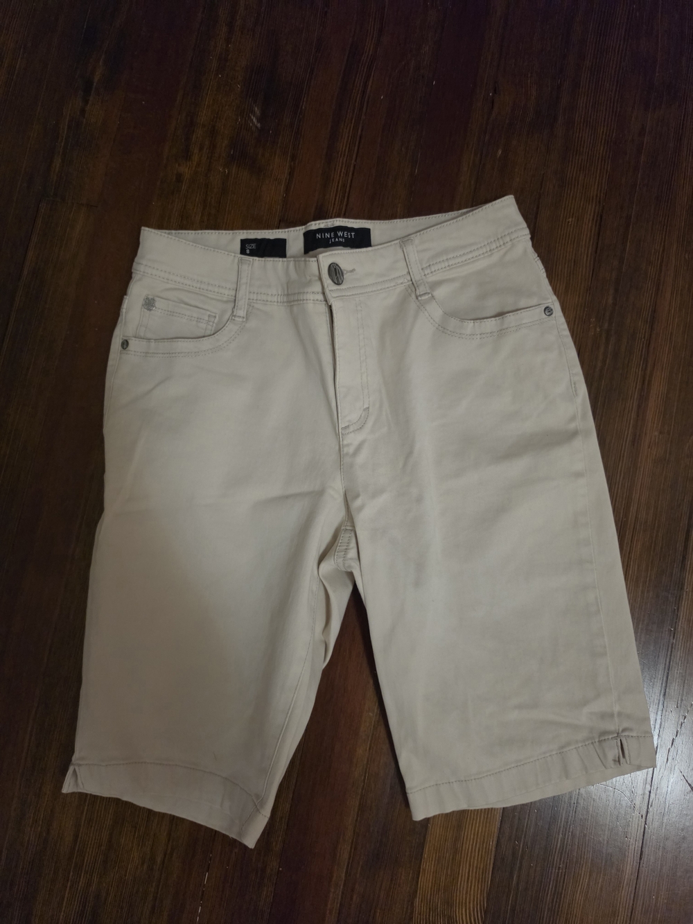 Nine West Women's Light Beige Flat-Front Shorts